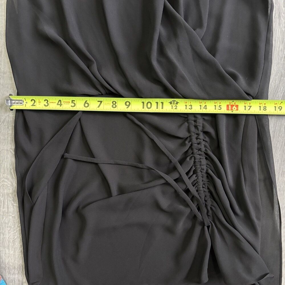 All Saints Cathea Dress Women Size 6 US, 38 EU Black Sleeveless Chiffon Drape - Picture 10 of 10